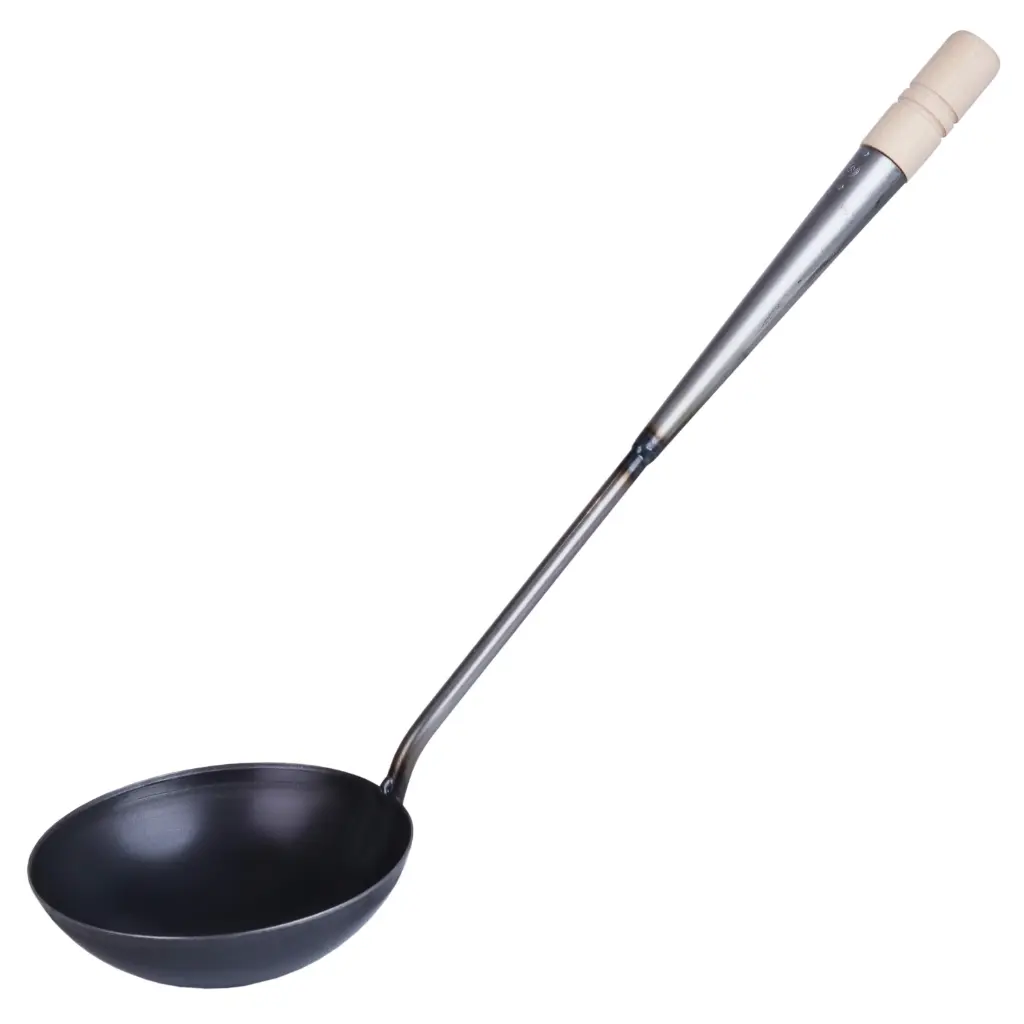 Wooden-Handle Iron Chinese Ladles