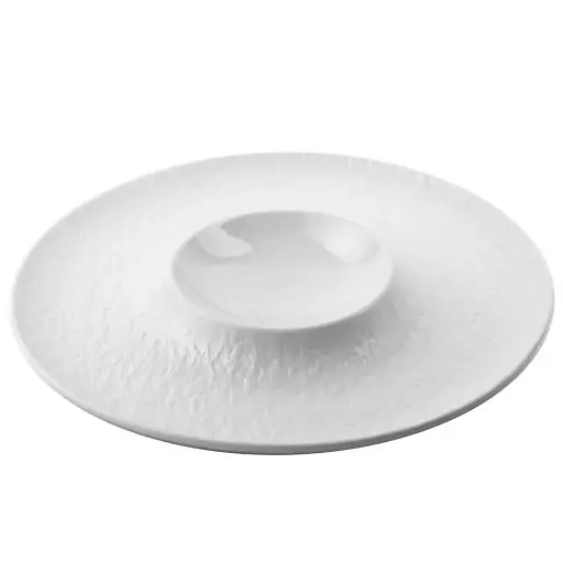 White Stone Pattern Ceramic Tableware