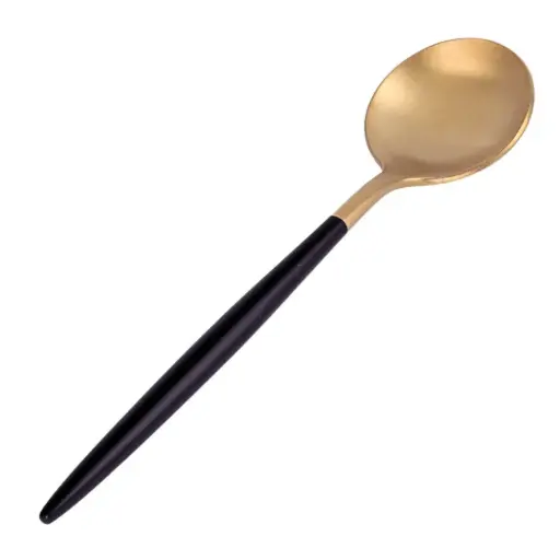 [KFS0073] Dessert Spoon 130 mm (Black-Gold)