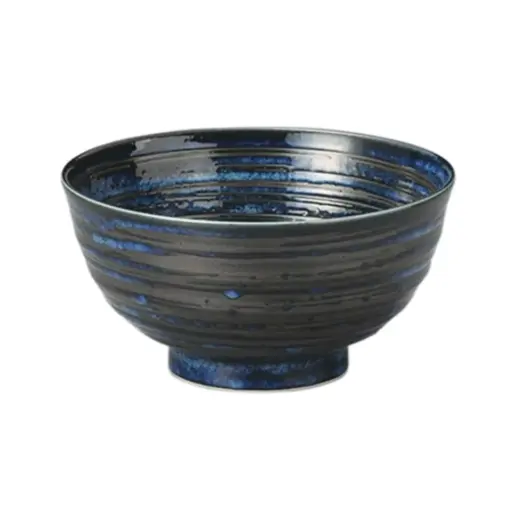 [CRJ0218] 刷毛巻紺多用丼 6.5"