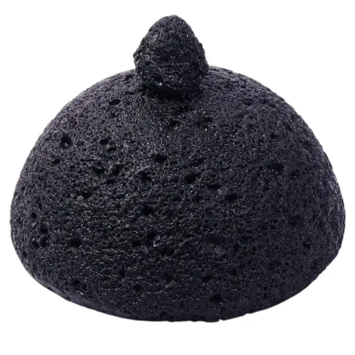 [CRM0938] カルデラ皿 蓋 11 cm (黒隕石)