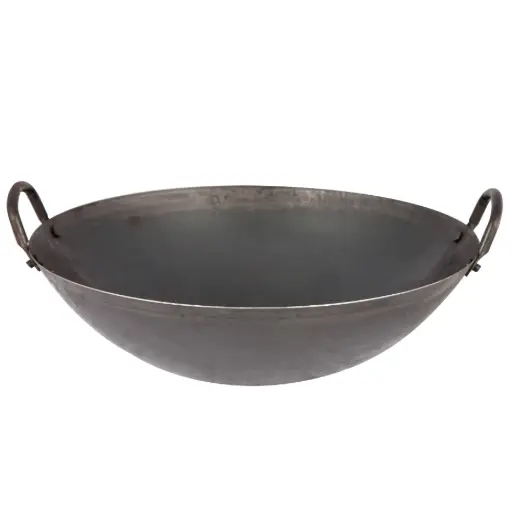 [KIR0004] Carbon Steel Wok with Double Handle 50 cm