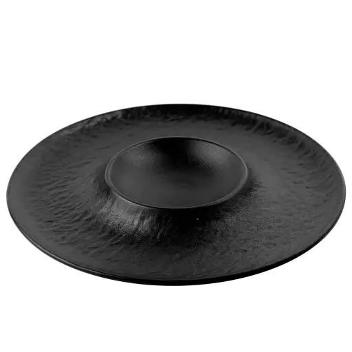 [CRM0929] Crater Plate 12" (Black Stone)