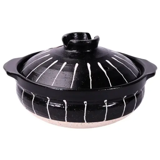 [CRM0805] 土鍋 24 cm (白線)