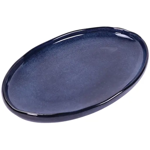 [CRM0849] Egg Shape Plate 14" (Deep Blue)
