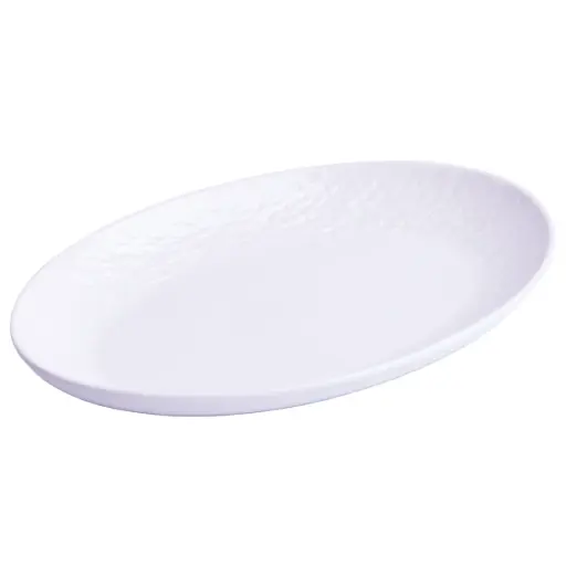 [CRM0915] Oval Plate 12" (White Stone)