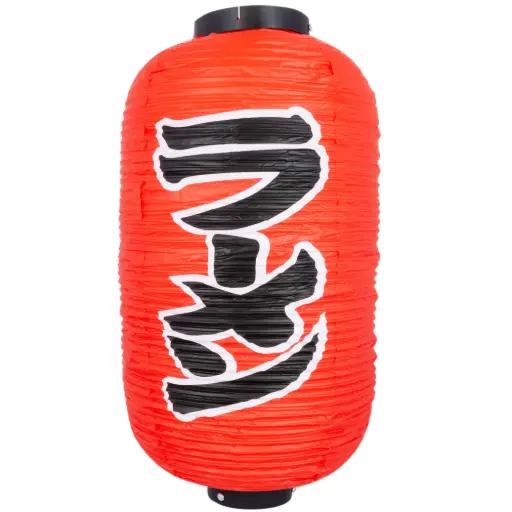 [JPL0032] 「ラーメン」PVC 提灯 24x60 cm (赤)