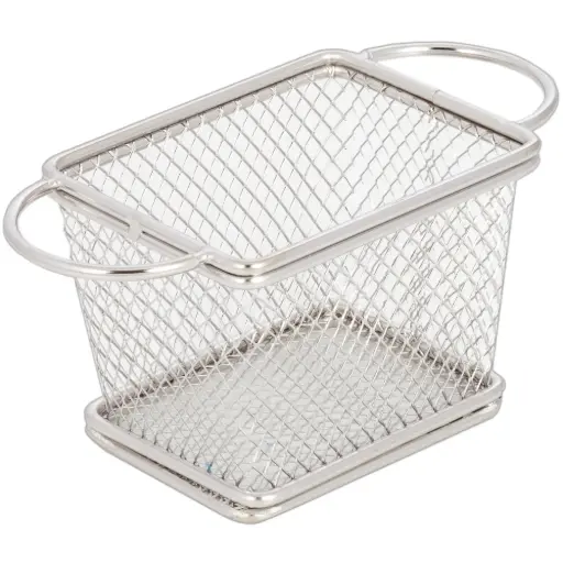 [STL0009] ステンレス両手付かご 10x8x7.5 cm