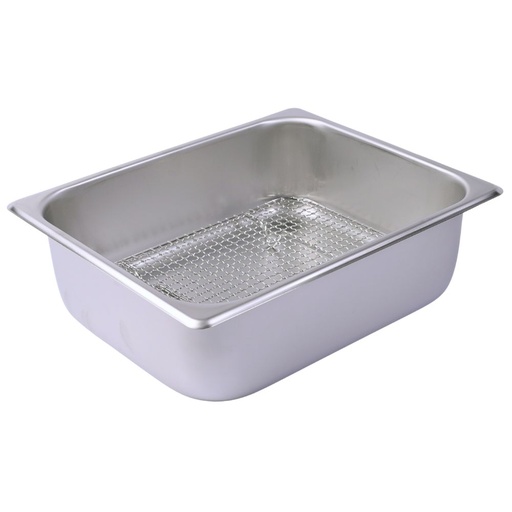 [SET0079] Stainless Steel Draining Tray with Net Set 32.5x26.5x10 cm (18-8)