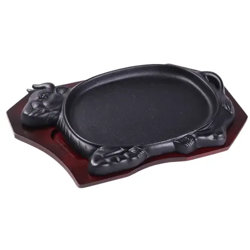 [KJP0910] TOKIWA Cast Iron Cow Shaped Steak Plate 30 cm