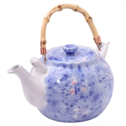 [CRM0819] ティーポット 1160 ml (青い花)