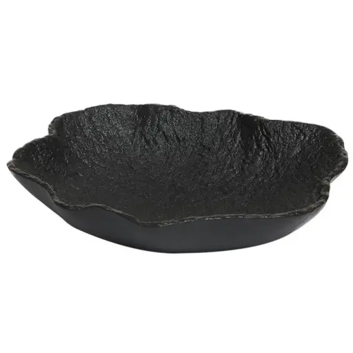 [CRM0895] Wavy Edge Plate 7.5" (Black Stone)