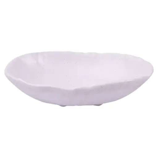 [CRJ0168] White Glaze Four-legged Oval Bowl 8" (Limited Stock)