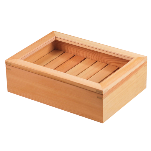 [KWD0026] Wooden Neta Box with Clear Lid 31x22x10 cm (Fish Storage)