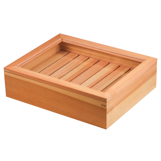 [KWD0027] Wooden Neta Box with Clear Lid 35x28x10 cm (Fish Storage)