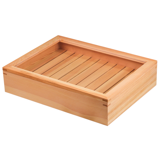 [KWD0028] Wooden Neta Box with Clear Lid 42x32x10 cm (Fish Storage)