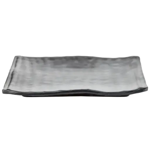 [MLM0087] Melamine Yakimono Rectangle Plate 9.5" (Zen Series, Black)