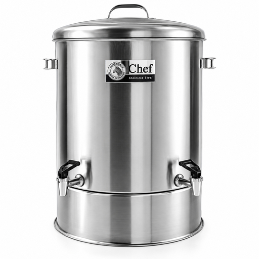 [KST0115] คูลเลอร์น้ำสเตนเลสก๊อกคู่ตราหัวม้าลาย Chef 45 ซม. 68 ลิตร 