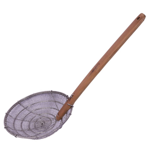 [KST0541] Noodle Blanching Skimmer with Wooden Handle 20 cm