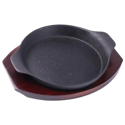 [KJP0901] トキワ 鋳鉄 丸型 両手 ステーキ皿 20 cm