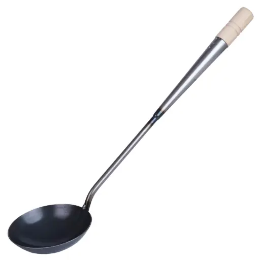 [KJP0791] Iron Round Ladle with Wooden Handle 4"