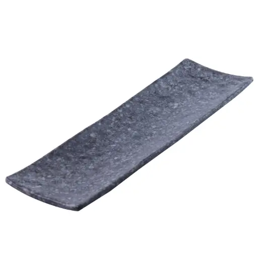[MLM0243] メラミン巻寿司皿 14.5" (Black Marble)