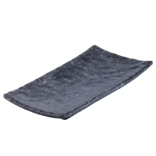 [MLM0241] Melamine Maki Sushi Plate 8.25" (Black Marble)