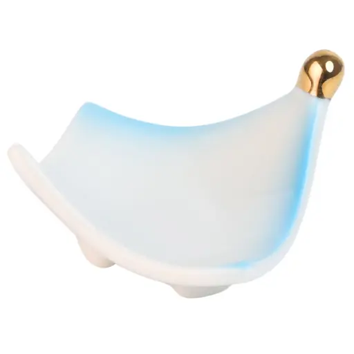[CRM1111] Curved-Corner Plate 3" (Light Blue Rim)