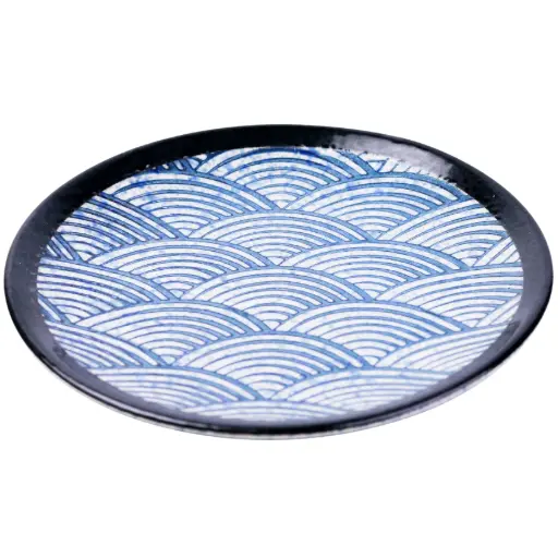 [CRM1002] Round Side Plate 6" (Blue Wave)