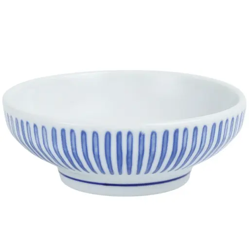 [CRM1142] Low Round Bowl 4.75" (Blue Rain Pattern)