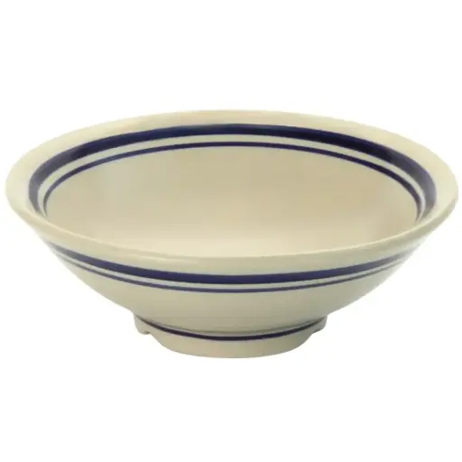 [CRM1180] Flared-Rim Bowl 4.5" (Blue Rim Line, Eggshell)