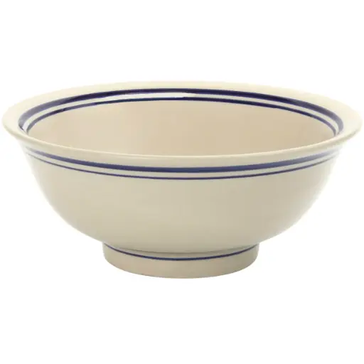[CRM1185] ラーメン丼 7.5" (青縁, 玉子色)