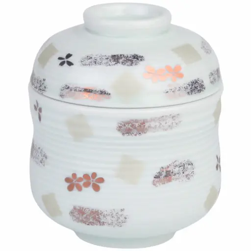 [CRM1104] 茶碗蒸し碗セット 180 ml (金銀柄)