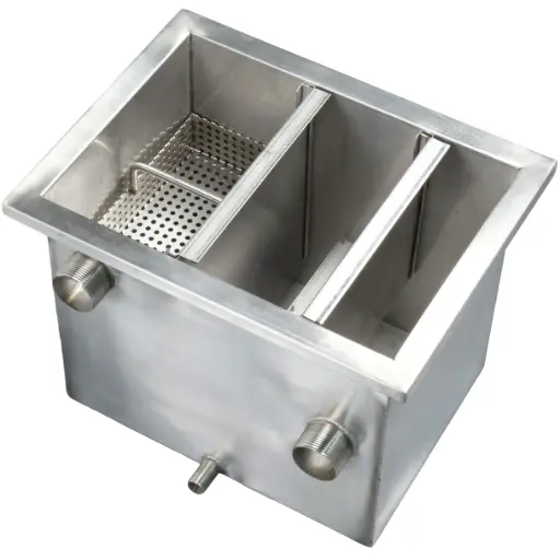 [KAI0421] Stainless Steel Grease Trap Left Inlet/Outlet 30x40x30 cm